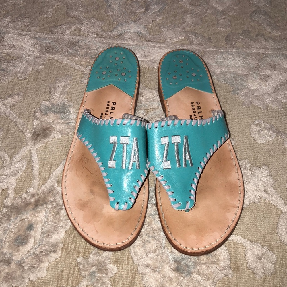 Custom ZETA palm beach leather sandals